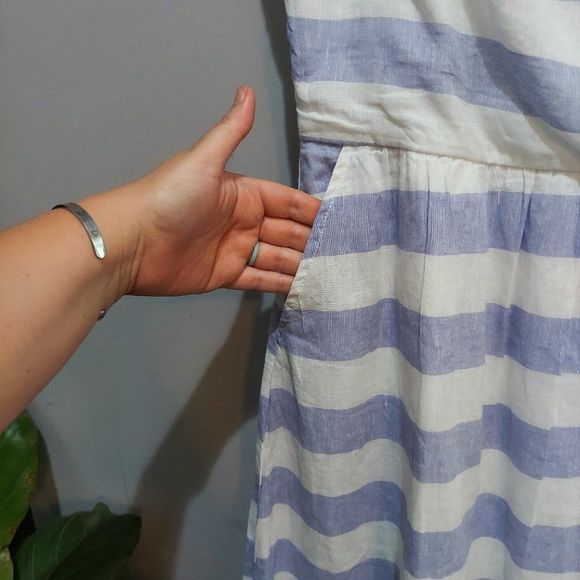 BEACHLUNCHLOUNGE Striped Linen Blend Beach Dress - Picture 3 of 6